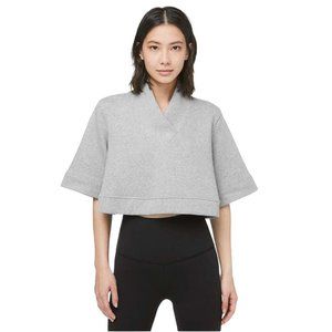 Lululemon SMALL Gray Know Your Angles Crop V-Neck Pullover Fleece Poncho